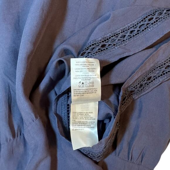 Lucky Brand Lace Inset Dress in Nightshadow Blue - Size Large - Picture 8 of 8